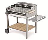 Barbacoa Sunday modelo Dragon 80 Inox, funciona con carbón y leña